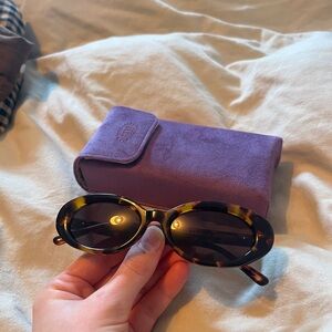 Crap Eyewear ‘Sweet Leaf’ Tortoise Shell Sunglasses with Purple Case